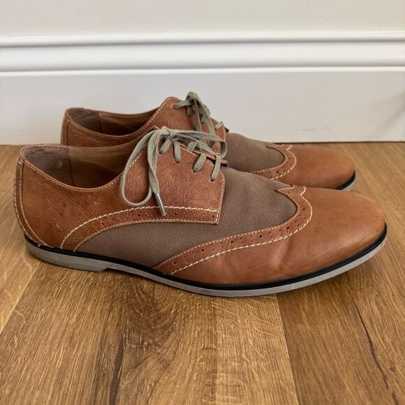 Joe\'s Jeans Brown Leather Lace Up Oxford Shoes with Brogue Detailing | Size 10.5 main image 9